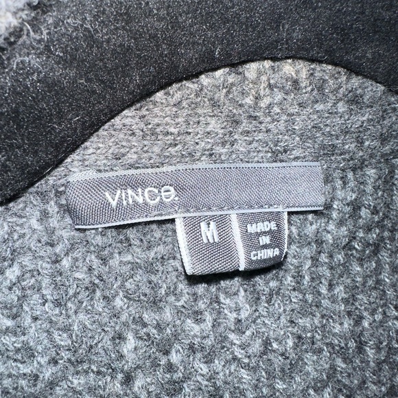 Vince Textured Wool Blend Shawl Neck Open Cardigan in Gray - Picture 4 of 7